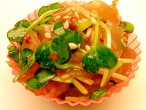 中華くらげの貝割れサラダ